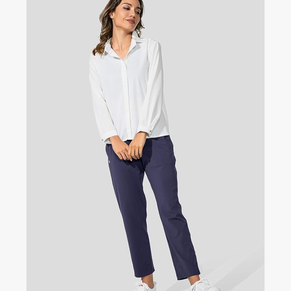 Women’s Stretchy Navy Blue Dress Pants – Size Large